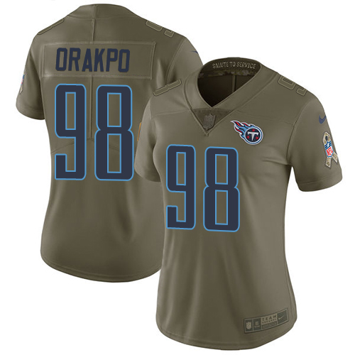 Nike Titans #98 Brian Orakpo Olive Women's Stitched NFL Limited Salute to Service Jersey